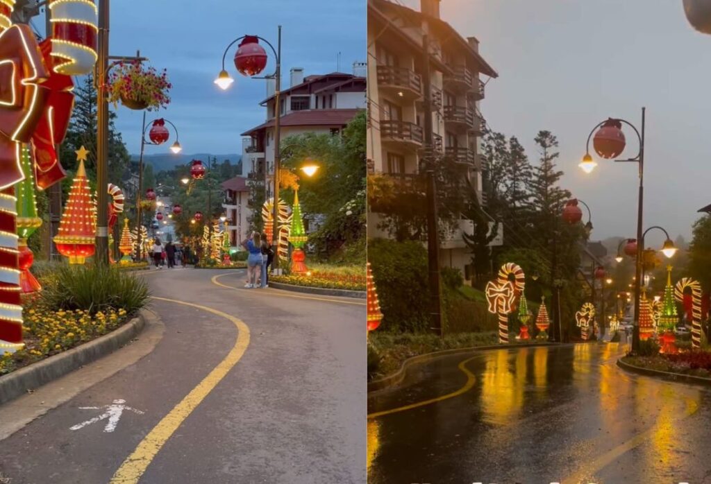 Rua torta cm decoração de Natal.