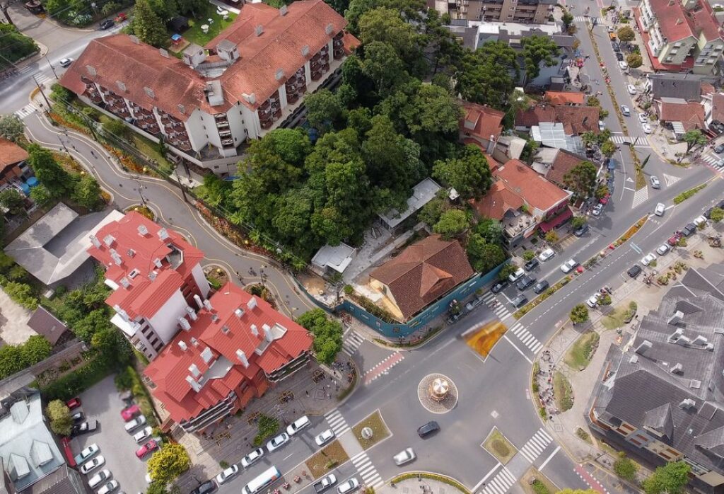 Rua Torta Gramado, foto tirada por drone.